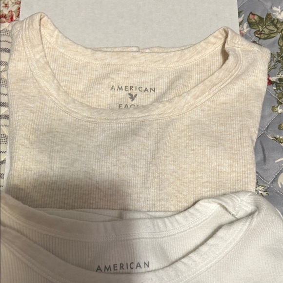 American Eagle Outfitters trio of Black, White, and Cream tank tops. - Picture 4 of 8